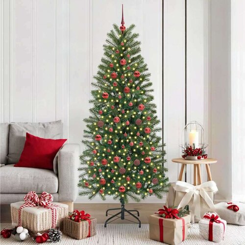 vidaXL Umestno božično drevo med 300 LED Zelena 180 cm PE in PVC Cene