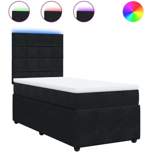 VidaXL Box spring krevet s madracem crni 80 x 200 cm bar&amp;scaron;unasti Slike