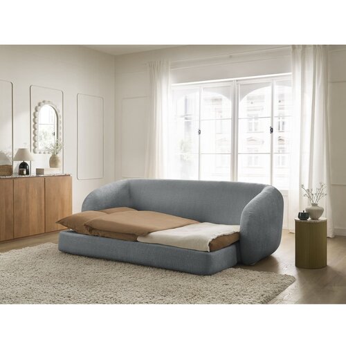 Bobochic Paris Temno siva raztegljiva sedežna garnitura iz &amp;scaron;enilje 228 cm Neyo &amp;ndash; Slike