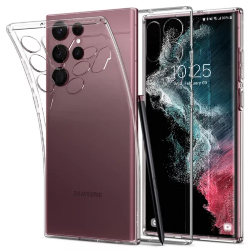 Spigen Liquid Crystal ovitek za Samsung Galaxy S22 Ultra 5G - prozoren