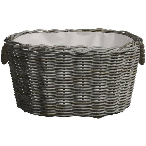  Ko&amp;scaron;ara za drva za ogrjev s ručkama 59 x 42 x 28 cm siva od vrbe Slike