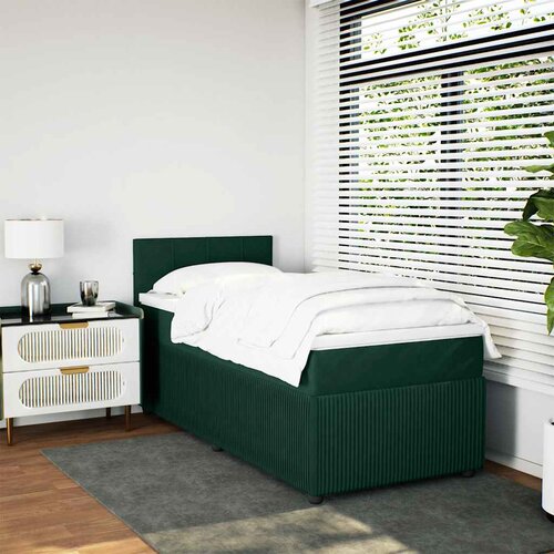 Box spring krevet s madracem tamnozeleni 80 x 200 cm bar&amp;scaron;unasti Slike