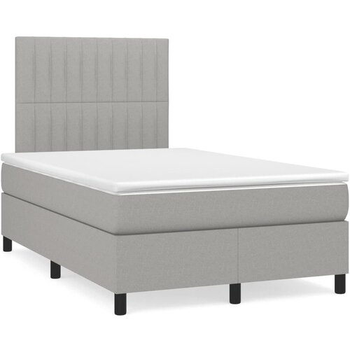 vidaXL Boxspring postelja z vzmetnico svetlo siva 120x190 cm blago Cene