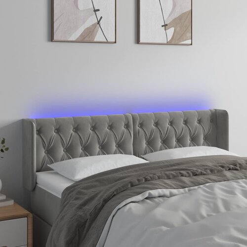  LED uzglavlje svjetlosivo 163x16x78/88 cm baršunasto Cene