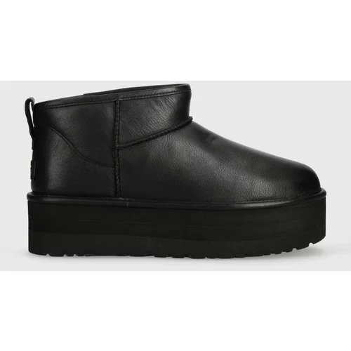 Ugg Kožne cipele za snijeg Classic Ultra Mini Platform boja: crna, 1141510