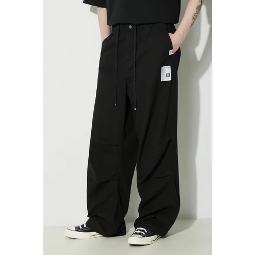 Maison MIHARA YASUHIRO Pamučne hlače Ripstop Parachute Trousers boja: crna, ravni kroj, J12PT051