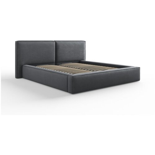 Cosmopolitan Design Tamno sivi tapecirani bračni krevet s prostorom za pohranu s podnicom 180x200 cm Arendal – Cijene