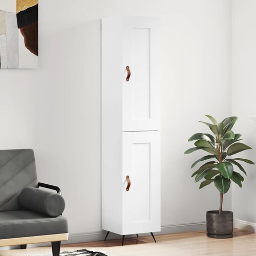  Visoka komoda sjajna bijela 34,5x34x180 cm konstruirano drvo Slike