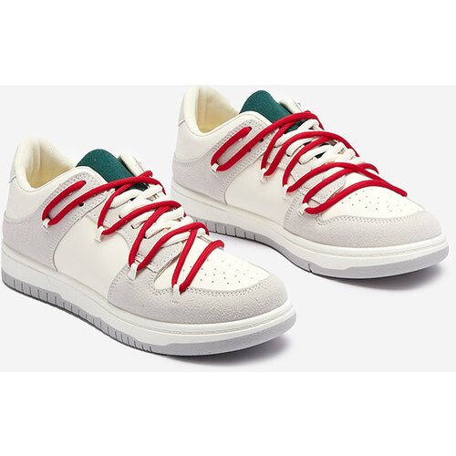 Resti White and gray women's sports sneakers with red laces Olierinc - Footwear Cijene