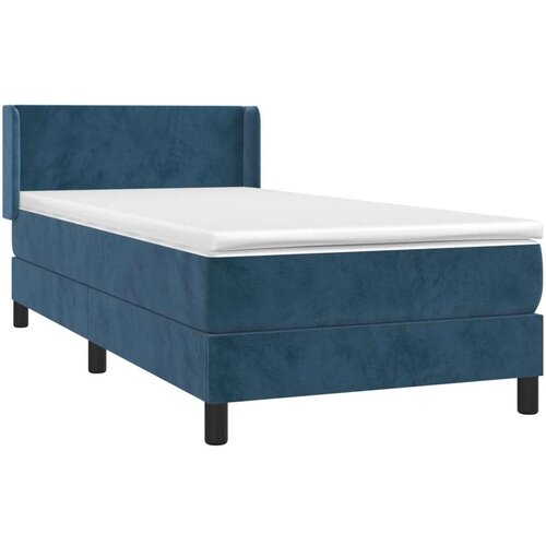 vidaXL Box spring postelja z vzmetnico temno modra 100x200 cm žamet Cene