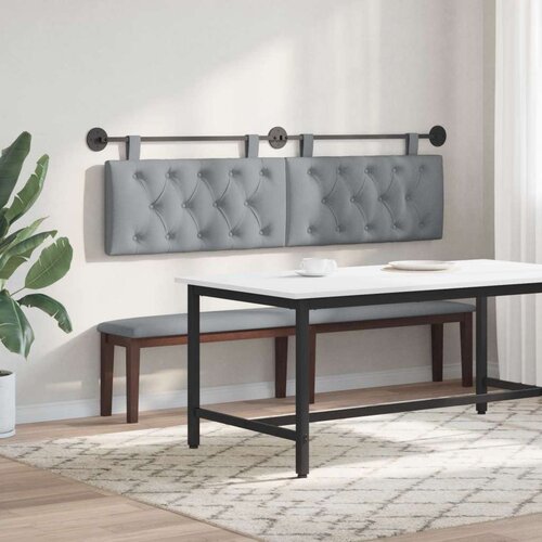  Držeće uzglavlje Zidne Svijetlo siva 170 x 55 x 7 cm tkanina - Svjetlosiva 160 cm bez LED Slike