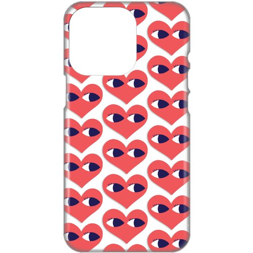  Silikonska maska za iPhone 14 Pro 6.1 Eye Heart Pattern Print Skin &amp;scaron;arena Slike
