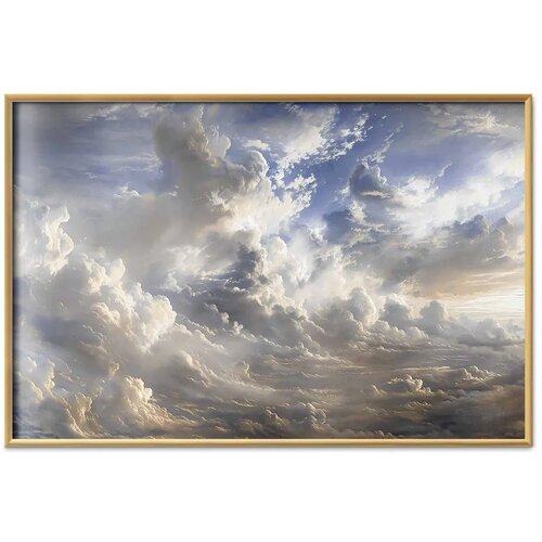  Plakat Golden Reflections on Clouds Announcing Dusk 30x21 Zlatni okvir Slike