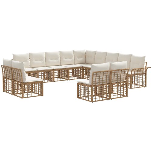  Set vanjskih sofa 13 pcs Prirodna i krema bijela Poliester Slike