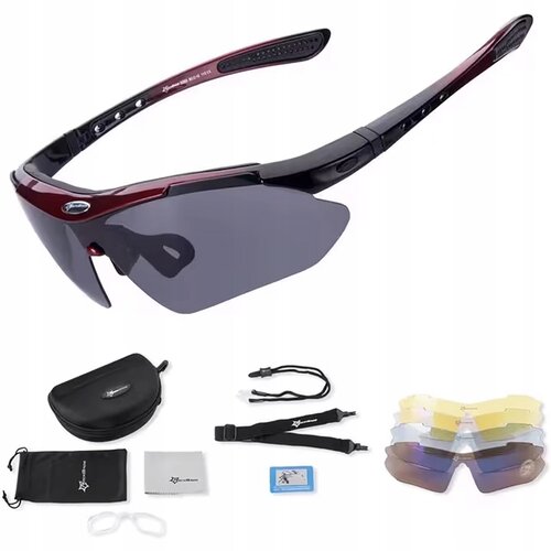 ROCKBROS okulary rowerowe POLARYZUJĄCE WYTRZYMAŁE wygodne czarno-czerwone=, (22006660) Slike