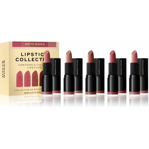 Revolution Lipstick Collection set šmink 5 ks odtenek Matte Nude 5 kos