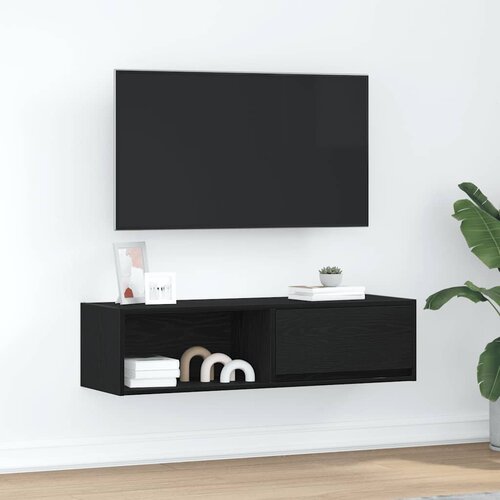 VidaXL TV ormarić crni hrast 100x31x25,5 cm konstruirano drvo Slike