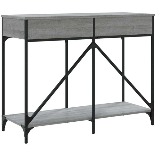  Konzolni stol siva boja hrasta 100x39x78 5 cm konstruirano drvo Slike