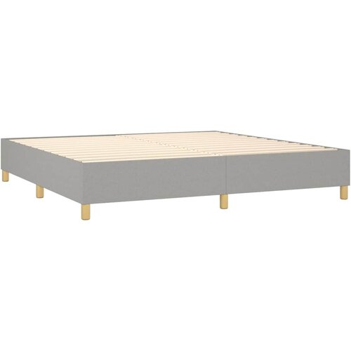 Krevet s oprugama i madracem svjetlosivi 200 x 200cm od tkanine Slike