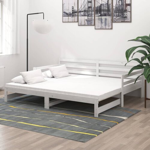  Dnevni ležaj na izvlačenje bijeli od borovine 2 x (90 x 200) cm Cijene