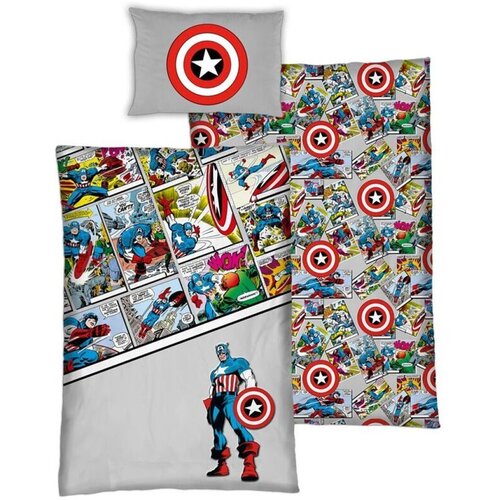 Marvel Komplet otro&amp;scaron;ke posteljnine Disney Avengers, organski bombaž, prevleka za odejo 140 x 200 cm + prevleka za vzglavnik 65 x 65 cm, (20855072) Slike
