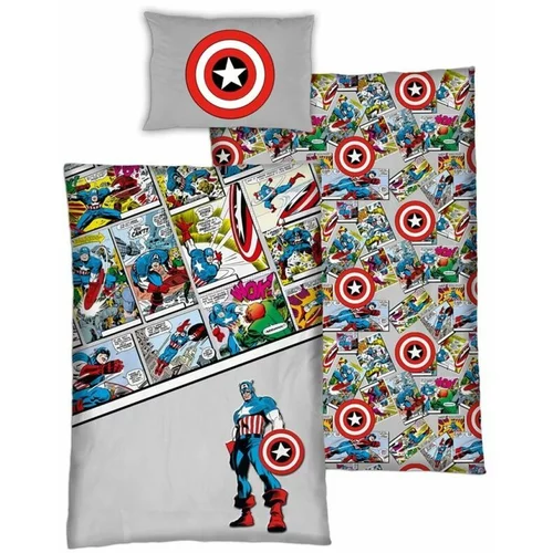 Marvel Komplet otroške posteljnine Disney Avengers, organski bombaž, prevleka za odejo 140 x 200 cm + prevleka za vzglavnik 65 x 65 cm, (20855072)