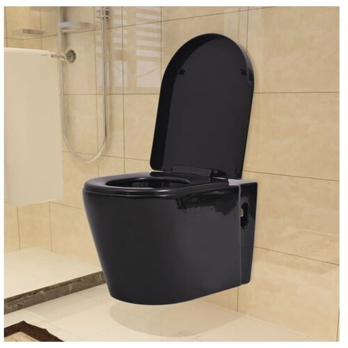  Viseča WC Školjka Keramična Črna Cene