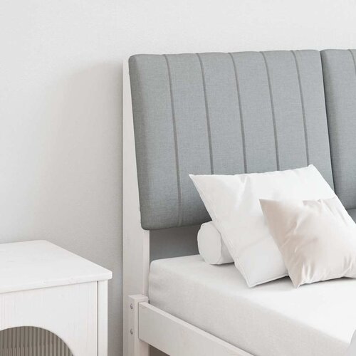 VidaXL Tapecirani uzglavlje Svijetlo siva 120 cm Čvrsto borovo drvo Slike