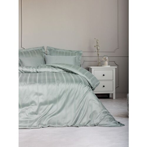 Bamboo Stripe - Mint Mint Double Quilt Cover Set Cene