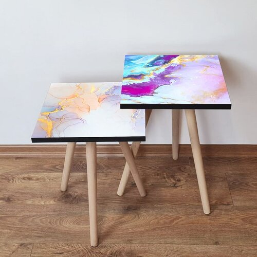 Hanah home 2Shp470 - multicolor multicolor nesting table (2 pieces) Cene