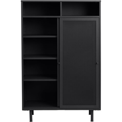 Unique Furniture črna kovinska omarica z drsnimi vrati 90x140x40 cm veep &amp;ndash; Slike