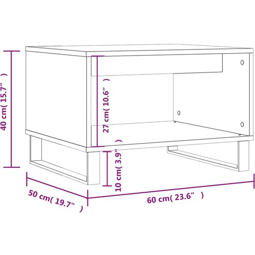  Stolić za kavu bijeli 60 x 50 x 40 cm od konstruiranog drva Slike