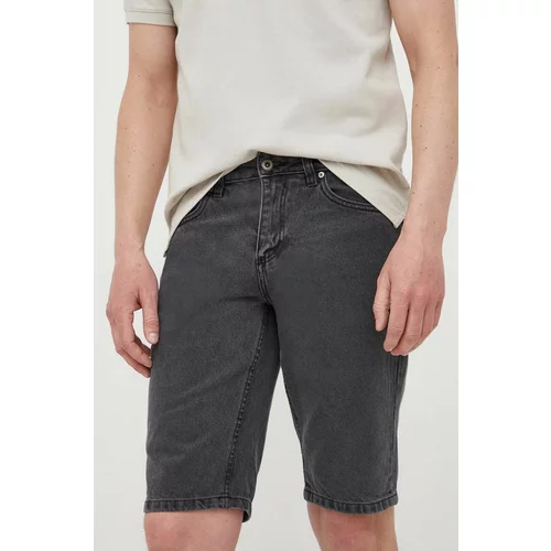 Lindbergh Jeans kratke hlače moški, siva barva