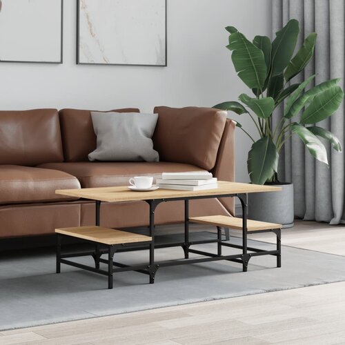 VidaXL Klubska mizica sonoma hrast 100x50,5x40 cm inženirski les Slike