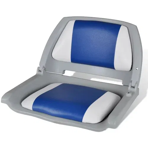  Sklopiva stolica za plovila jastukom u boji plave-bijele 41x51x48cm