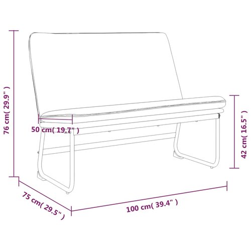  Klupa smeđesiva 100x 75 x 76 cm od tkanine Slike