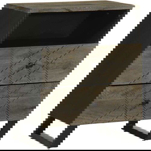 vidaXL Noćni ormarić crni 50x33x62 cm Puno drvo Mango Cijene