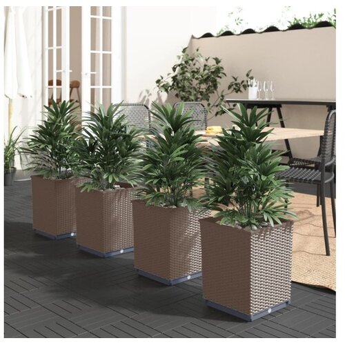 vidaXL Sadilice 4 kom smeđe 30 x 30 x 37 cm od polipropilena Cijene