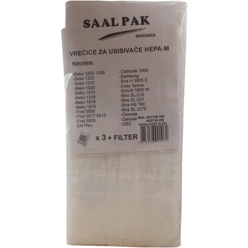 Saal Pak Vrećice za usisivač, Hepa-M, 106, 3 komada Slike