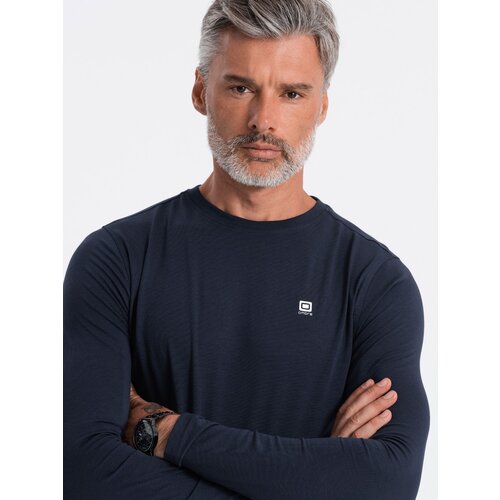 Ombre Men&amp;#039;s unprinted longsleeve - navy blue Slike
