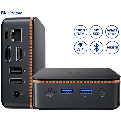 Blackview MP20 AMD R3 3300U/16GB/512GB/HDMI/2xUSB 3.0/1xRJ45/BT/WiFI/W11P Black Slike