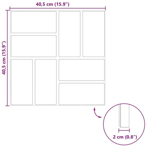  Kamen za hodanje 6 pcs Crna 40 5 x 40 5 x 2 cm Guma - Crna Slike