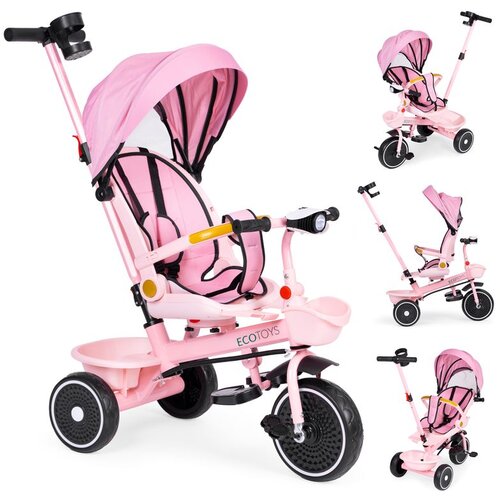 ECO TOYS Dječji tricikl 2u1 roza Slike