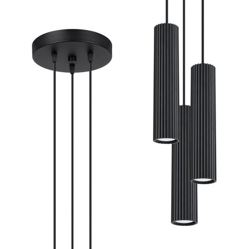 Sollux Lighting Sollux SL.1576 - Luster na sajli KARBON 3xGU10/10W/230V crna Slike