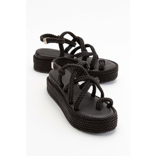 LuviShoes Juney Women's Black Sandals Cene