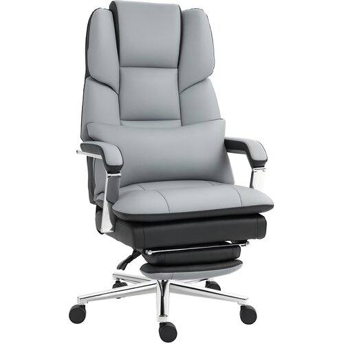 HOMCOM pisarni&scaron;ki stol umetno usnje, pena 63D x 71&Scaron; x 123 129V cm Siv, (5000242922) Cene