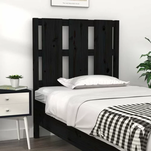  Uzglavlje za krevet crno 80 5 x 4 x 100 cm od masivne borovine