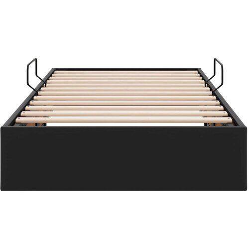  Otoman krevet s pohranom Crna 90 x 190 cm Lažna koža - Crna 90 x 190 cm Slike