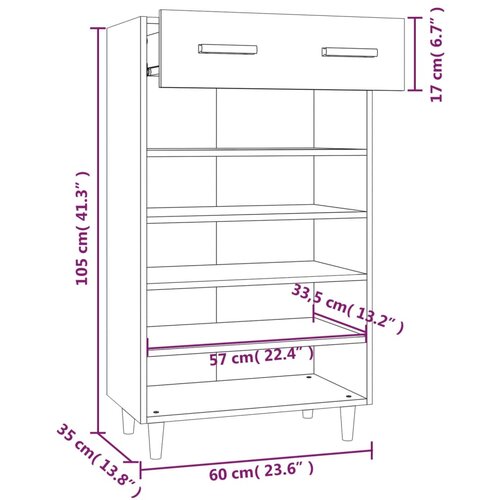  za cipele crni 60 x 35 x 105 cm od konstruiranog drva Slike