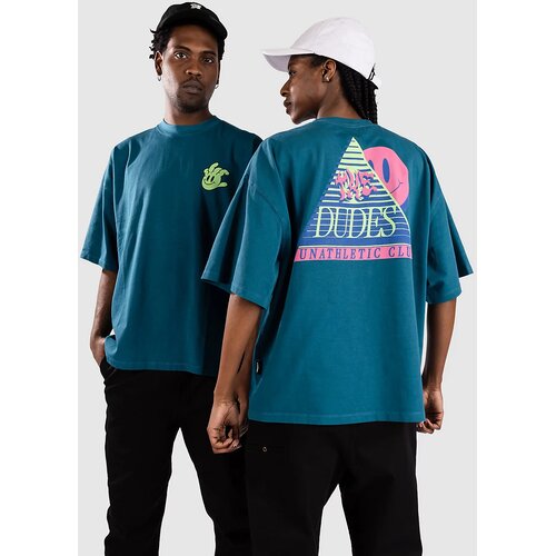 The Dudes Unathletic Club Back Classic Oversize He T-shirt deep peacock Cene